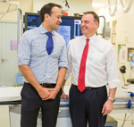 Men speaking in hospital