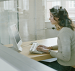 woman working at desk